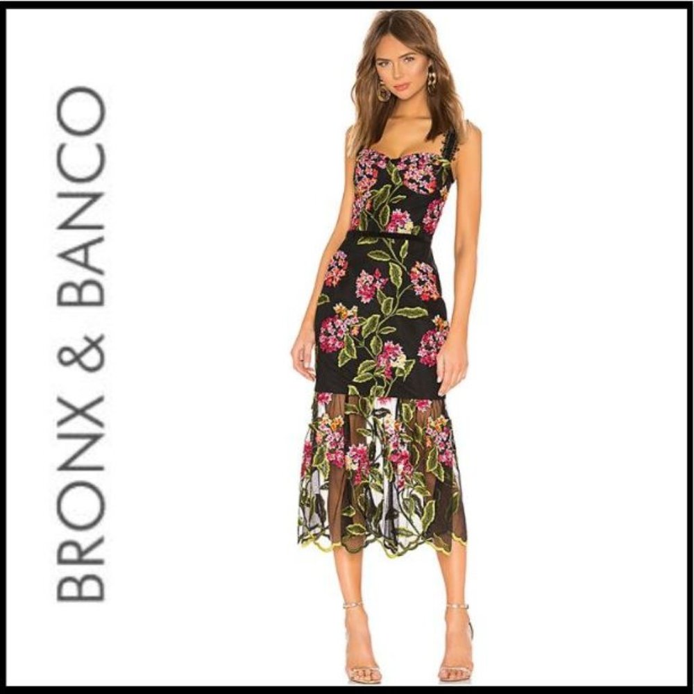 NWT BRONX & BANCO Cordelia Midi Dress, L